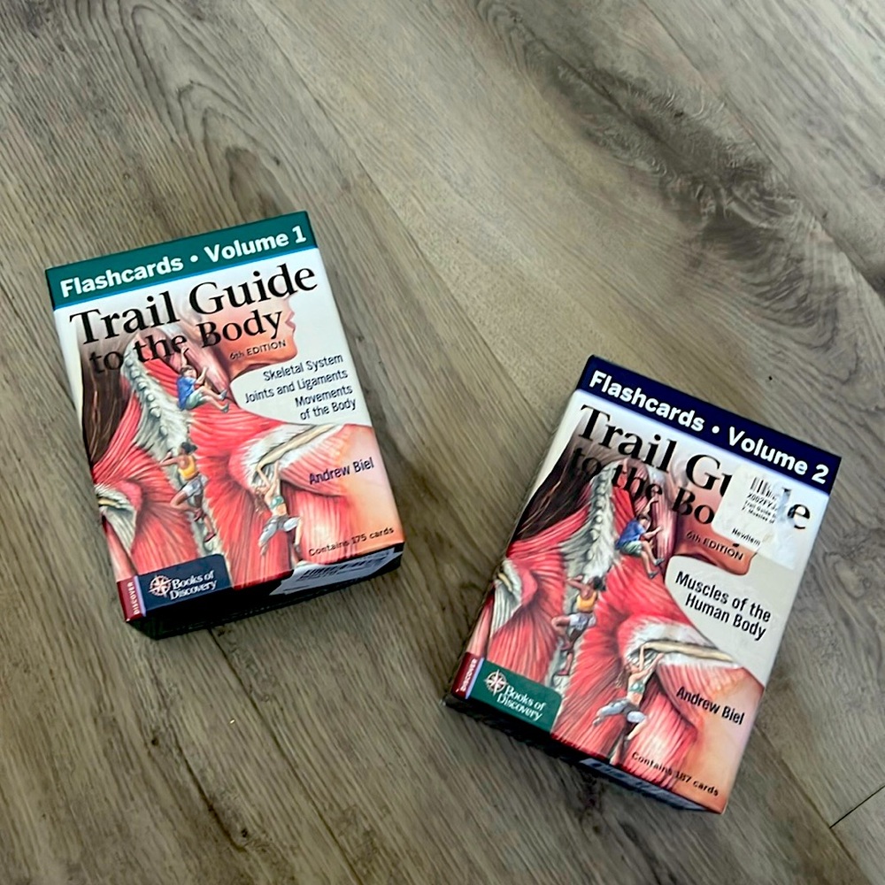 Trail guide to the body flashcards volumes, one and two.